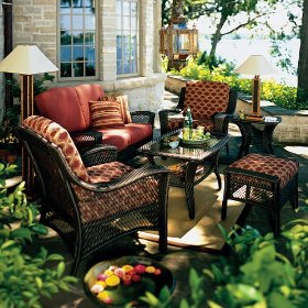Patio furniture can highlight a landscape or garden