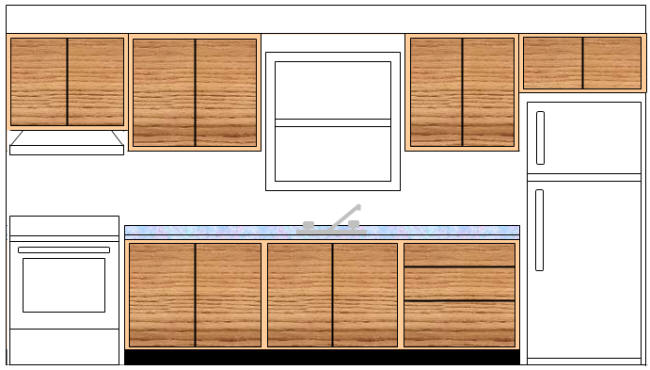 Height of wall cabinets relative to countertop and major appliances